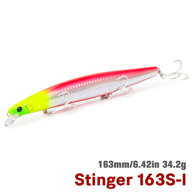 TSURINOYA 34.2g STINGER 163S Sinking Minnow 163mm Sea Fishing Lure Hard Artificial Pike Fishing Baits Tackle DW119