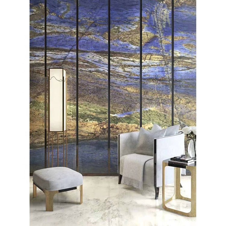 Natural stone wall cladding Granite blue quartz glaze 
