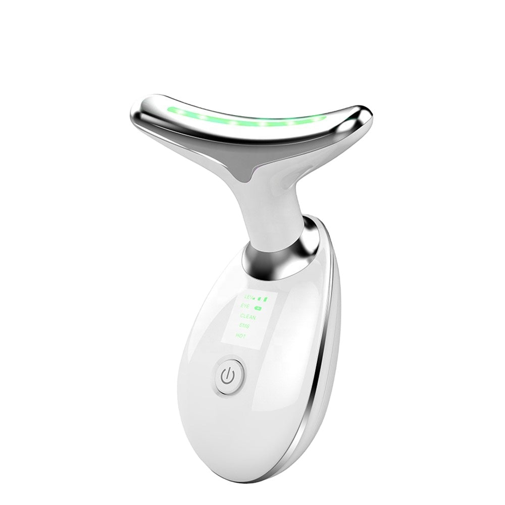 Smart Microcurrent EMS Electronic Facial &amp; Neck Lifting and Massager Device for Home Use with Heat, Beauty and Shoulder Care 