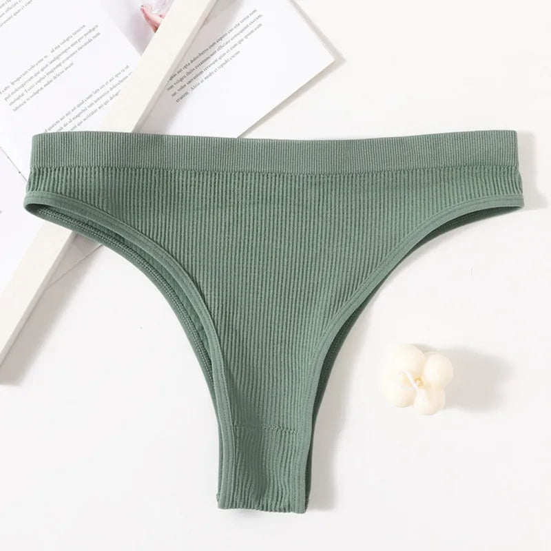 5Pcs/Set Seamless Briefs Women Brazilian Panties Sexy Lingerie Female Underpants Low Rise Bottom Solid Color Underwear ML