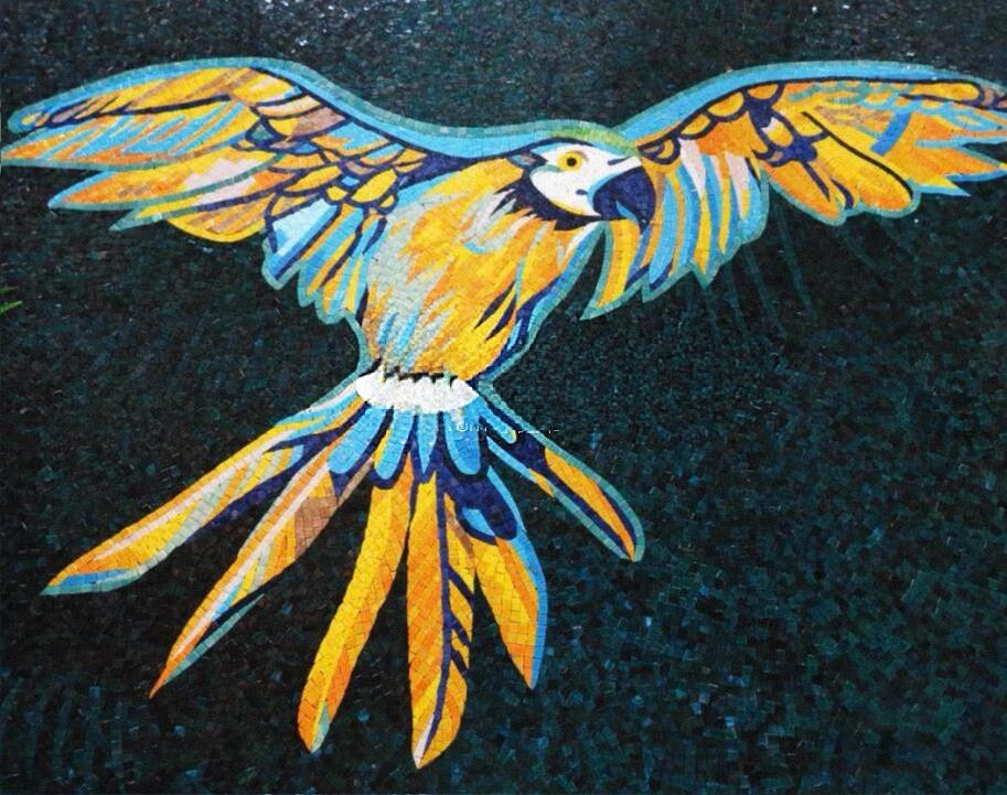 Custom made colorful blue bird mosaic from factory 