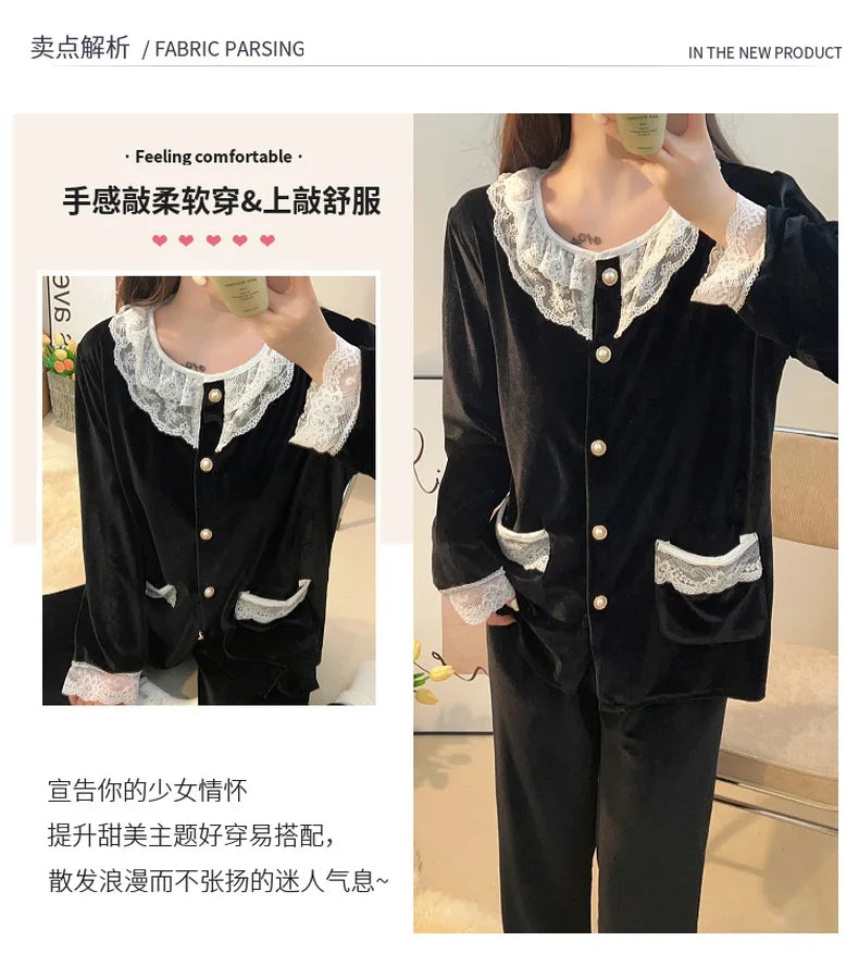 Bộ Đồ Ngủ Nhung Vàng Nữ Công Chúa SAMWESTART