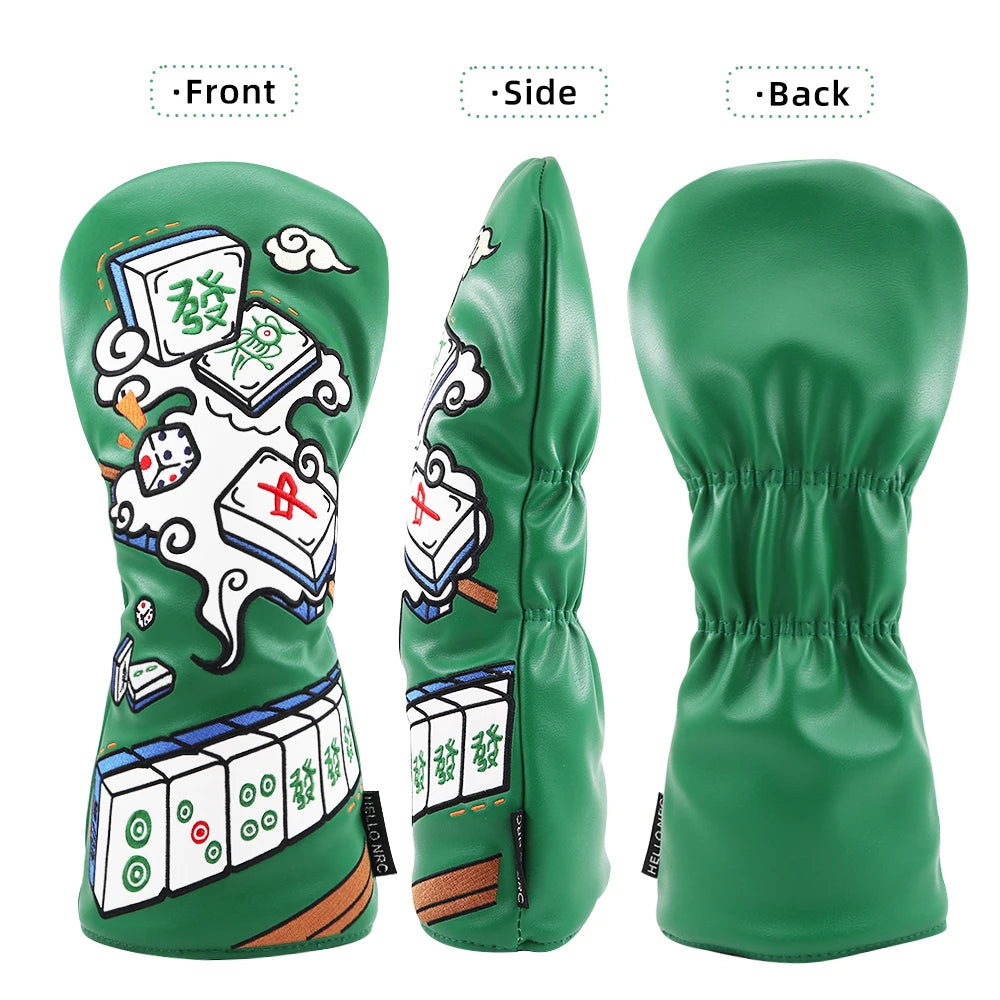 Mahjong Embroidered PU Leather Golf Club - Unique Style