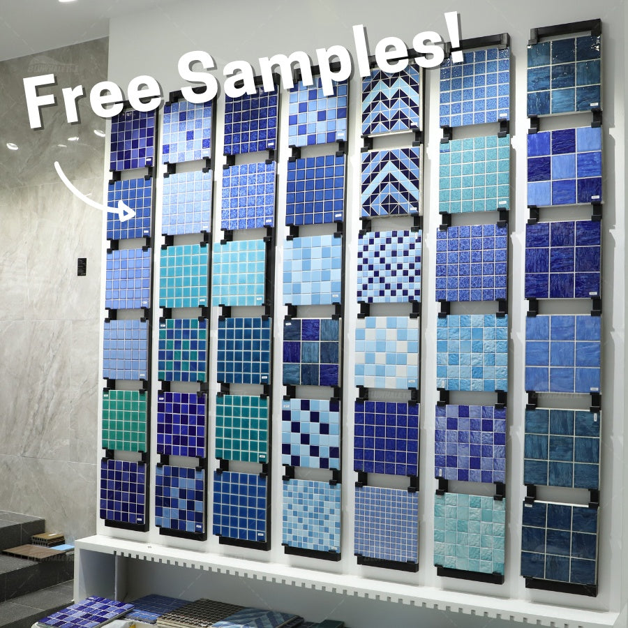White matte swimming pool mosaic tiles, anti-slip, full body, 2x2, Bluwhale Foshan factory 