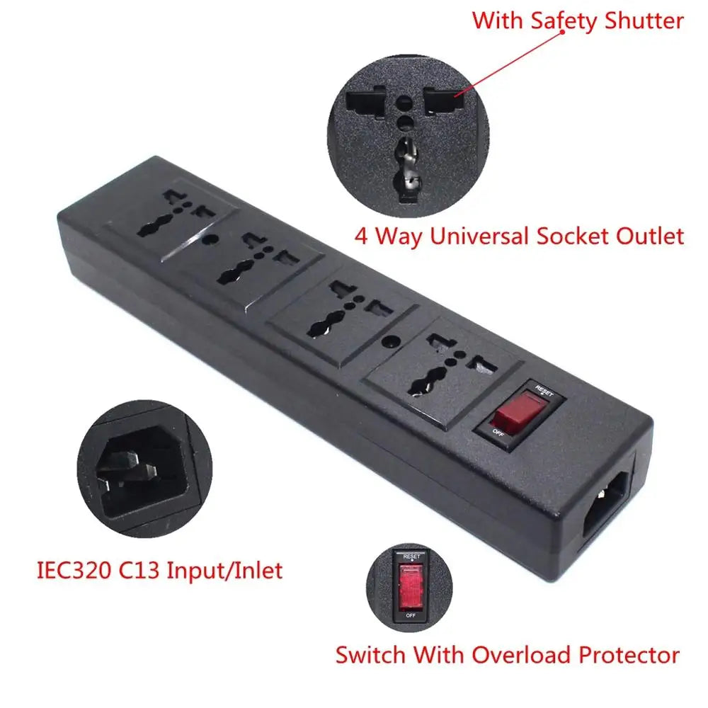 Ổ Điện Đa Năng 4 Ổ Cắm PDU Kết Nối C14 C13 2500W - Daisan Mart