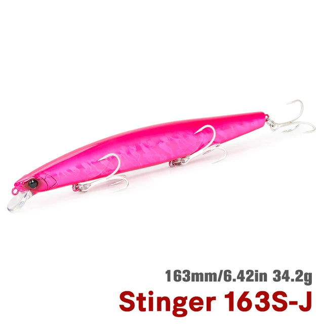 TSURINOYA 34.2g STINGER 163S Sinking Minnow 163mm Sea Fishing Lure Hard Artificial Pike Fishing Baits Tackle DW119