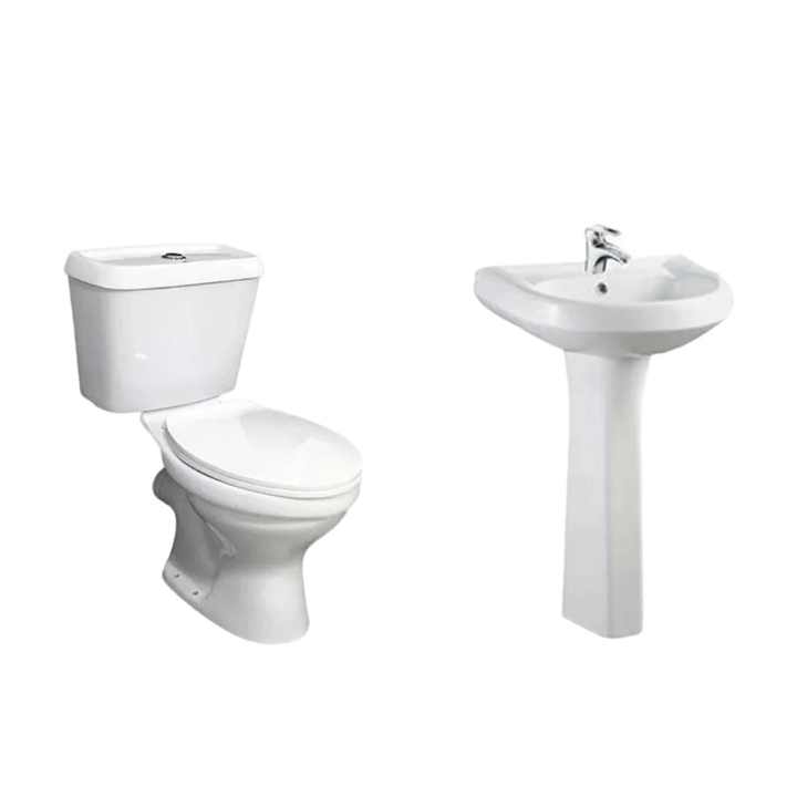 Cheap white ceramic bathroom sink set Medyag 