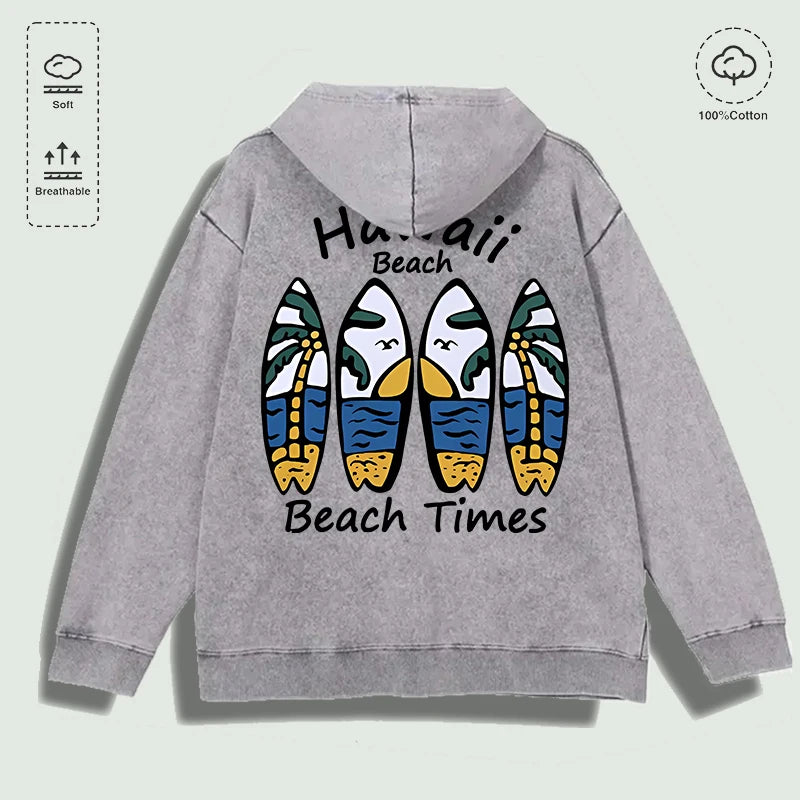 Áo Hoodie Cotton In Hình Ván Lướt Biển Hawaii Nhiều Màu - Daisan Mart