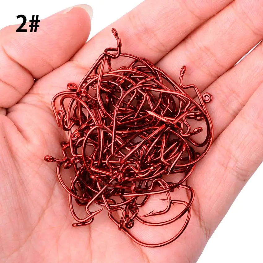 Móc Câu Nghiêng Jig Đầu Rộng 50pcs - Cá Chép Mềm