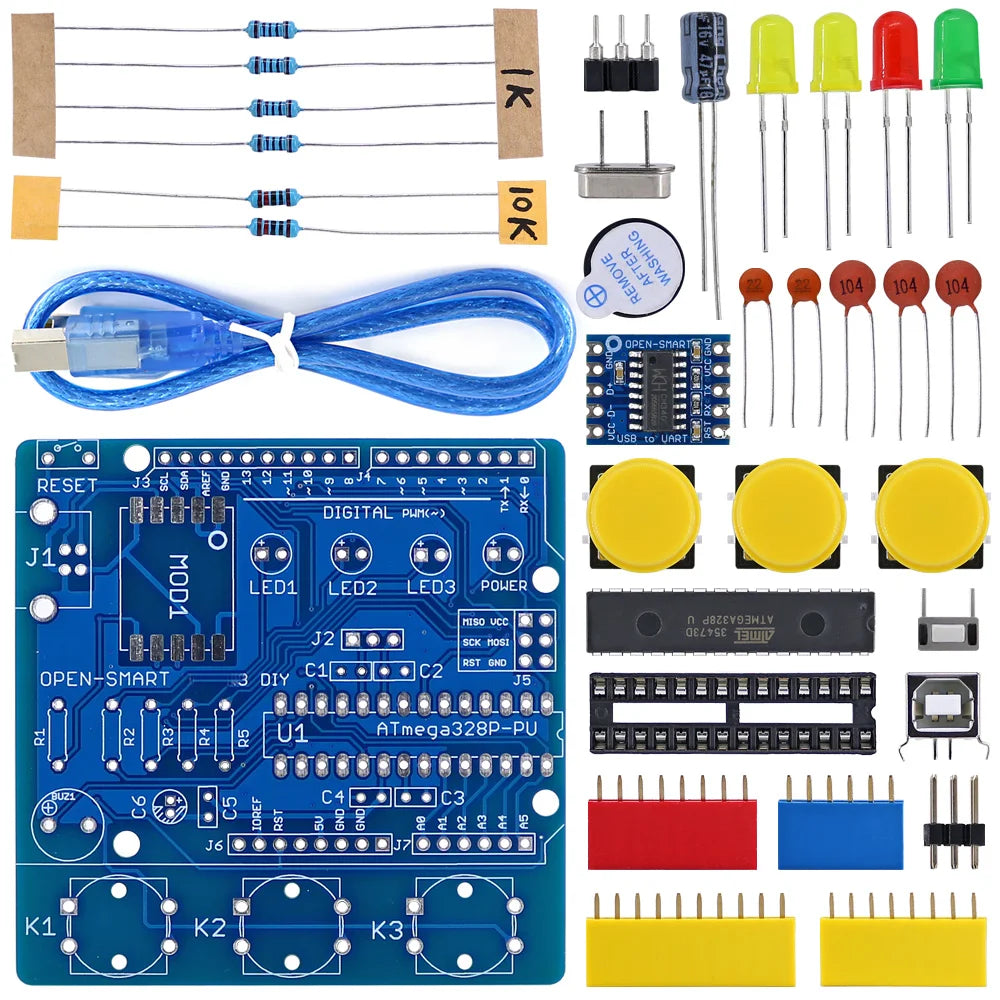 ATmega328P R3 Programming Kit – LED &amp; Buzzer DIY
