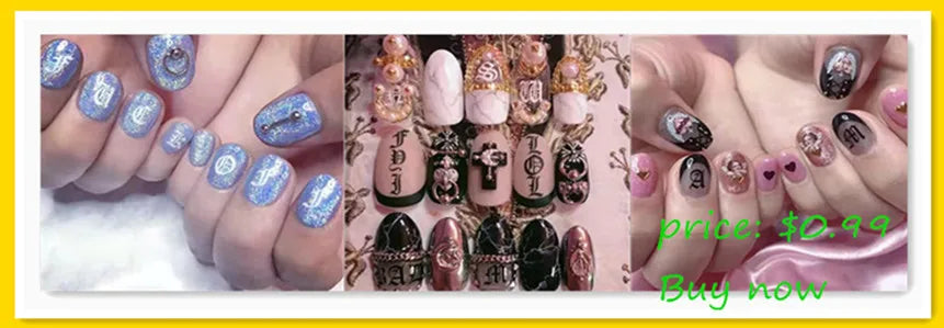 Nhãn Dán 3D Chữ Đen Trang Trí Nail ME054-062 - Daisan Mart