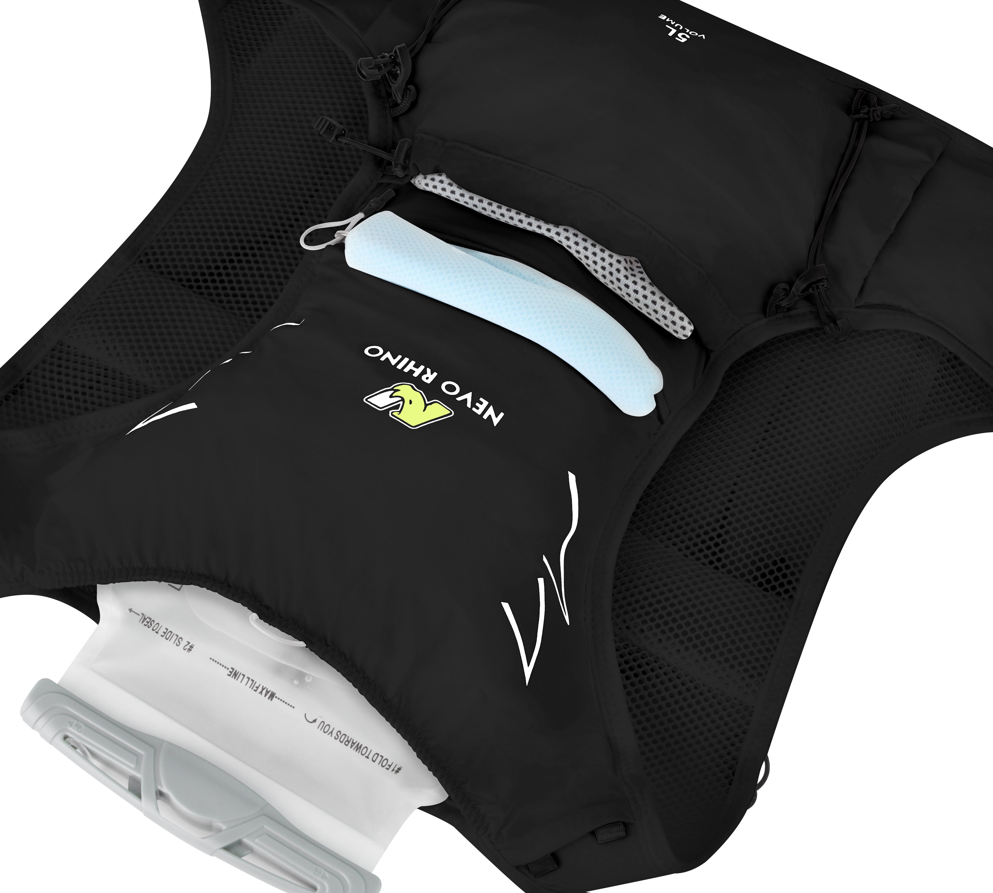 Nevo Rhino Marathon Running Hydration Vest Backpack Adjustable Reflective Chest Strap Bottle Holder for Trail Running &amp; Cycling 