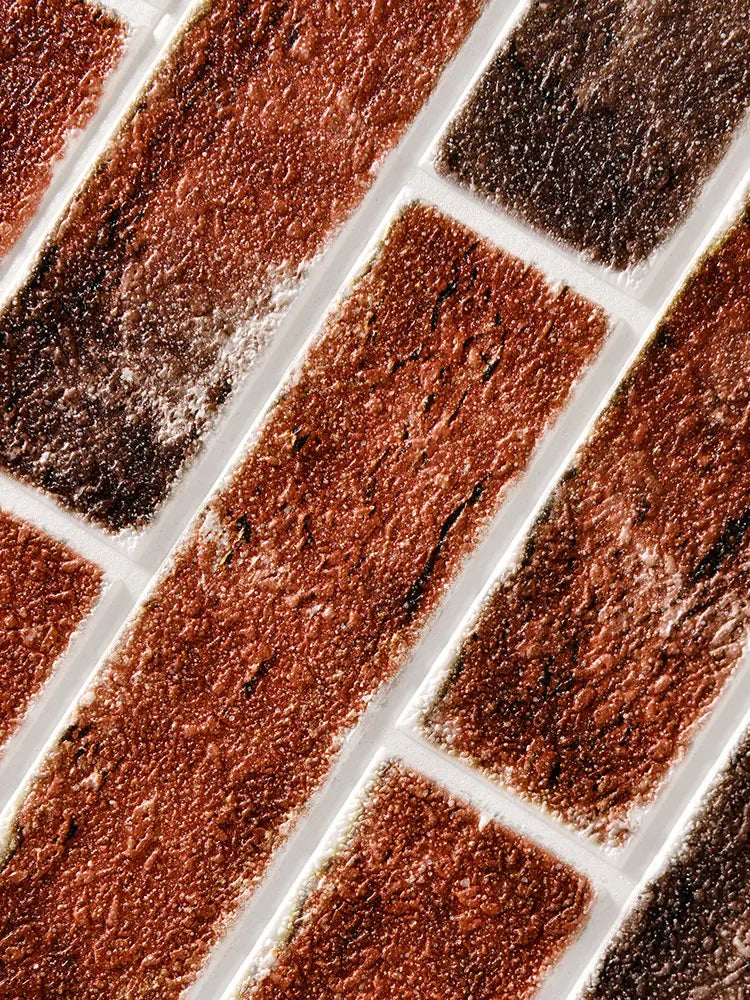 Wallpaper self-adhesive 3D three-dimensional wall stickers wall soft package shop decoration wall skirt wall board red brick