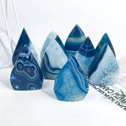 Wholesale Healing Crystal Crafts Blue Sardonyx Flame Blue Onyx Agate Ornament for Decoration