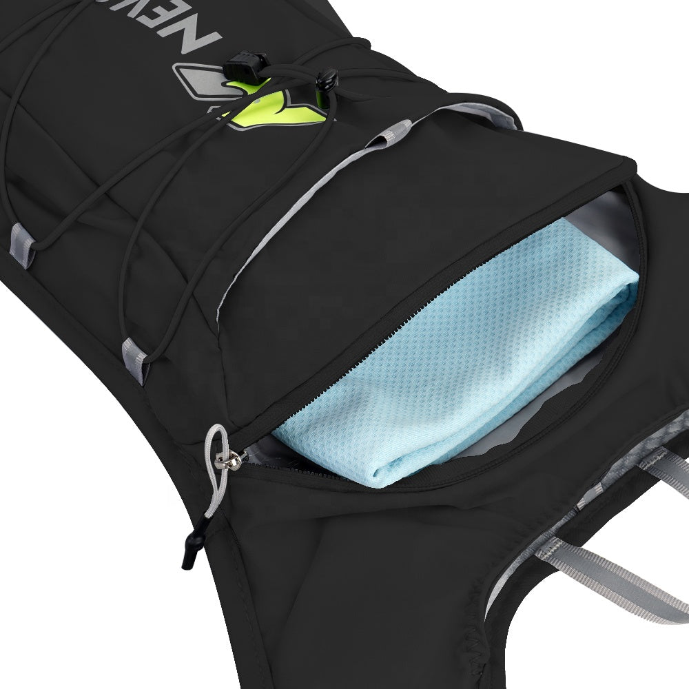 Áo vest chạy bộ cấp nước phản quang nylon dành cho nam nữ đi đường mòn ngoài trời, dùng cho marathon, đạp xe, có lớp lót polyester.