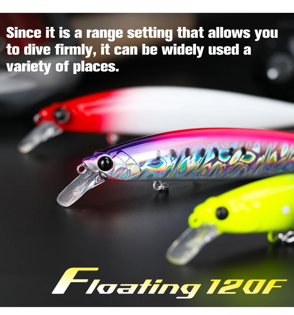 TSURINOYA 120F Ultra-long Casting Floating Minnow Saltwater Fishing Lure STINGER 120mm 19g Range 30-100cm Artificial Hard Baits