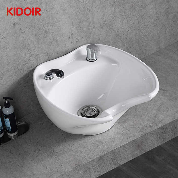Kidoir Hair Salon Wash Basin Wash Basin Wholesale Ceramic Wash Basin For Sale White Salon Furniture 