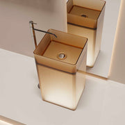 Luxury square transparent plastic stone basin floor bathtub exclusively for hotels 