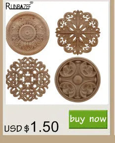 Wood Mouldings Wood Carving Door Onlay Wood Applique Wood Decal Antique Retro Modern Long Leaves Wooden Cabinet Furniture Corner