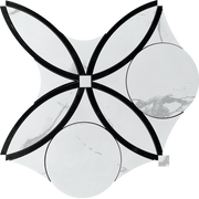 White and black waterjet mosaic tile design for tile wall and tile floor 