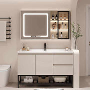 Modern Small Waterproof Bathroom Storage Cabinet Set Surface Mounted With Sink 