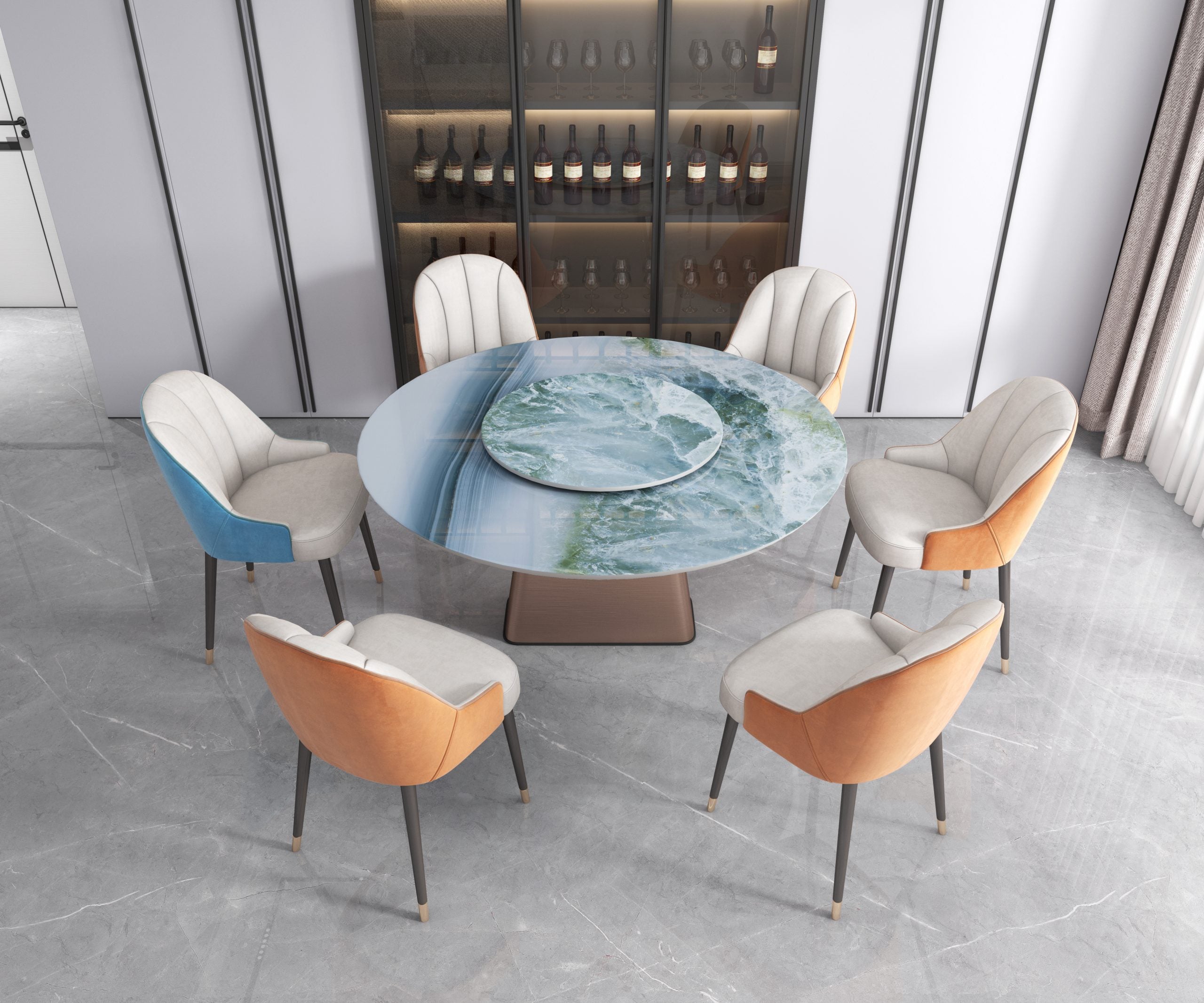 Modern Tiles 2700X1600mm Beautiful Blue Color For Interior