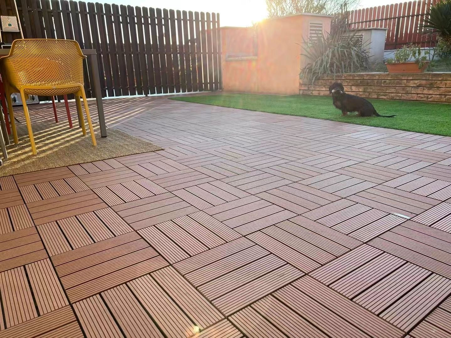 DIY outdoor decking panels made of wood plastic composite material 