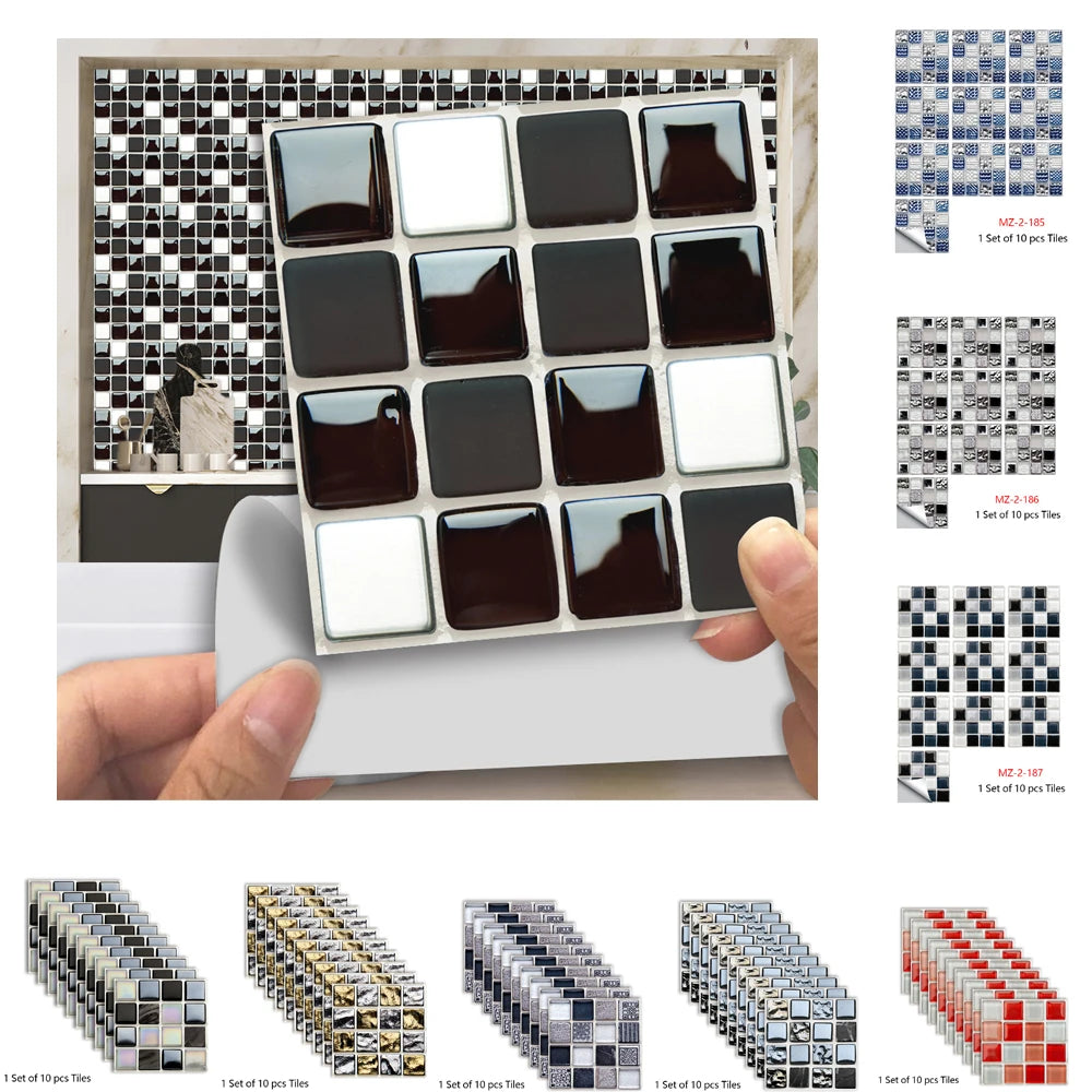 Convenient 2D Black and White Marble Patterned Tiles