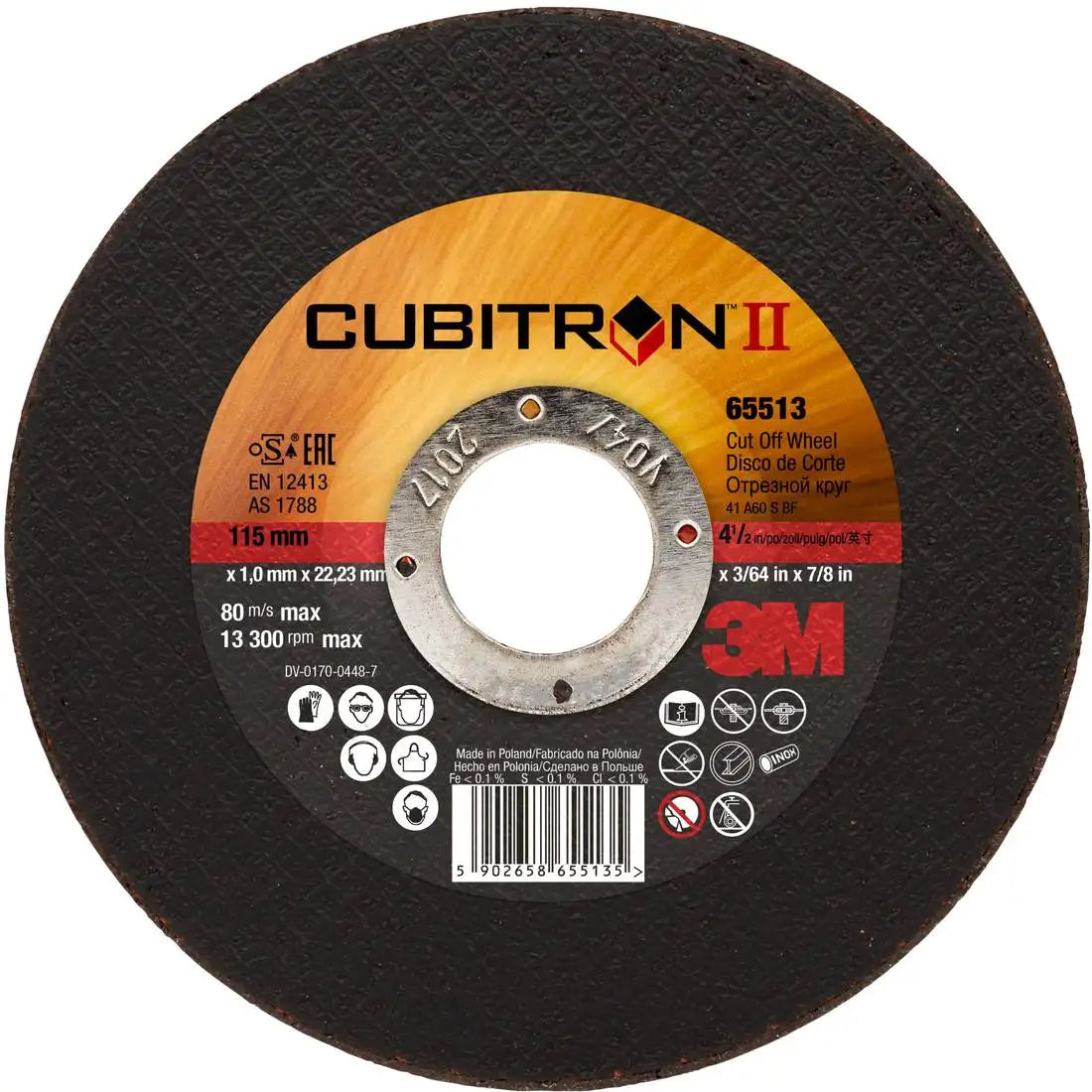 3M Cubitron II T41 115mm Straight Cutting Disc (25 pieces)