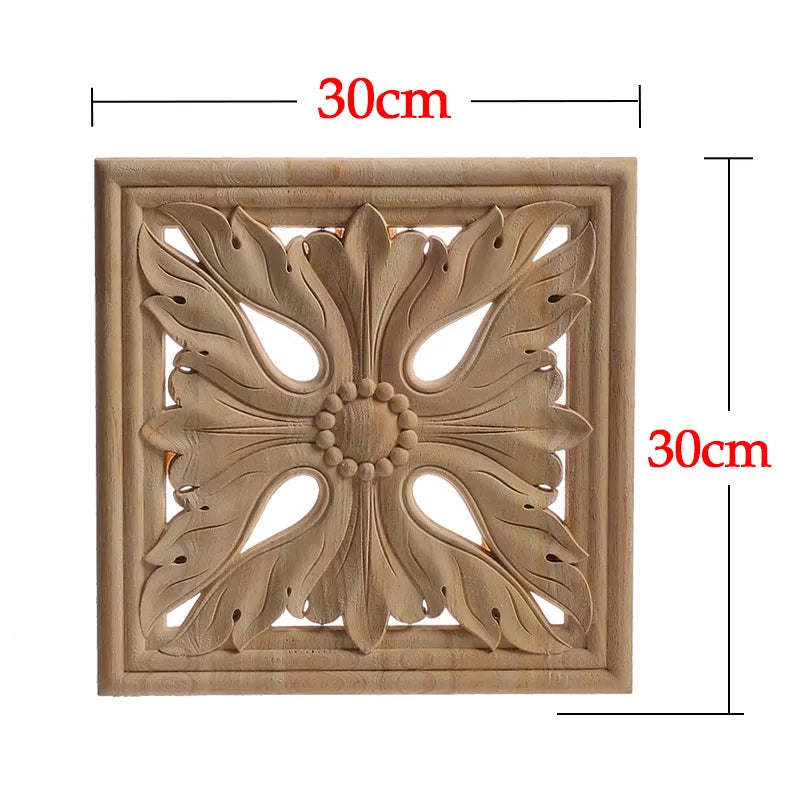 Wood Mouldings Wood Carving Door Onlay Wood Applique Wood Decal Antique Retro Modern Long Leaves Wooden Cabinet Furniture Corner