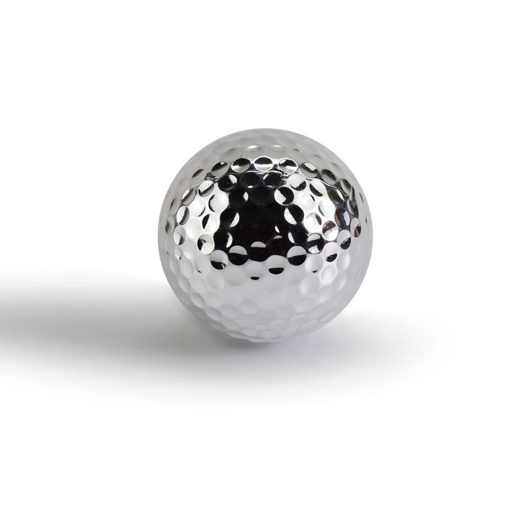 42.67mm Silver Double Layer Golf Ball - Indoor &amp; Outdoor Practice