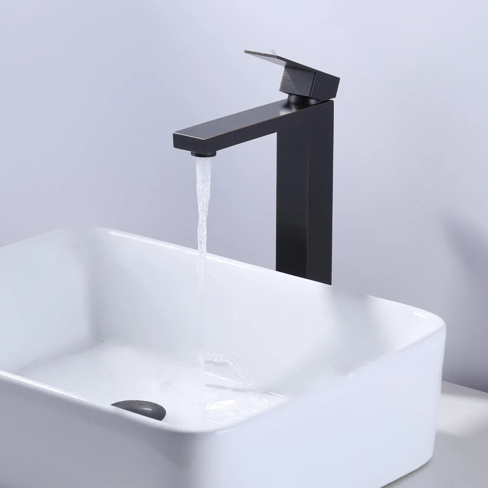 Modern Single Hole Stainless Steel 304 Wash Basin Faucet Hot and Cold Oil Rubbed Bronze Bathroom Countertop Mounted Basin Faucet - Daisan Mart