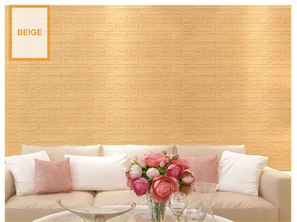 3D Brick Wall Sticker Strong three-dimensional 77*70cm Monochrome and Retro adesivos de parede paper Bring the fun of home life - Daisan Mart