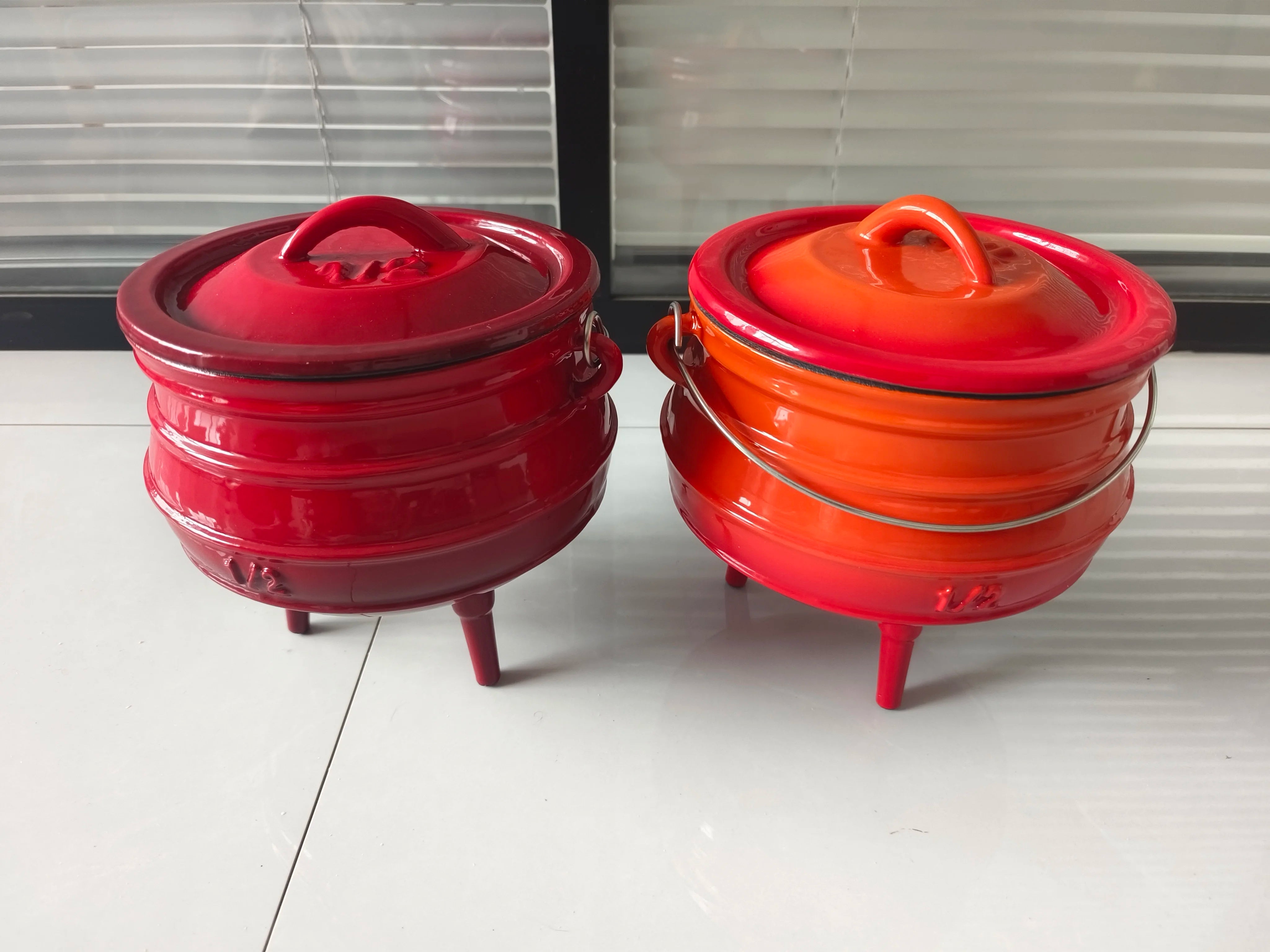 3-Legged Enameled Cast Iron Pot for Outdoor Cooking Multi-Function