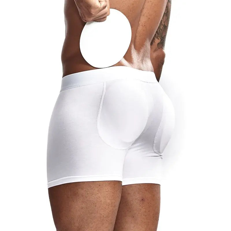 Men's Breathable Cotton Padded Butt Underwear with Removable Pads