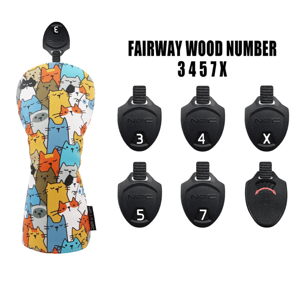 Custom Golf Club Cover Logo, Magnetic Clasp, Graffiti Style