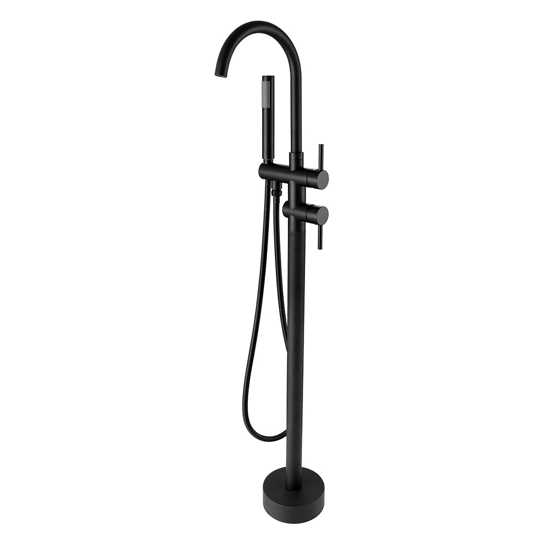 FLG Brass Mounted Freestanding Bath Shower Mixer Floor Stand Tub Filler Shower Mixer Bathtub Free Standing Faucet