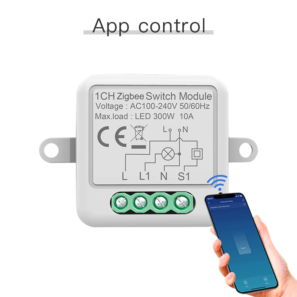 ZigBee Mini Smart Switch, Alexa Connection, Hub