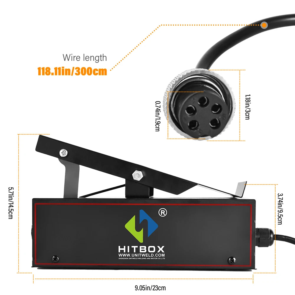 Bàn Đạp TIG HITBOX HBT2000 Pro cho Máy Hàn IGBT - Daisan Mart