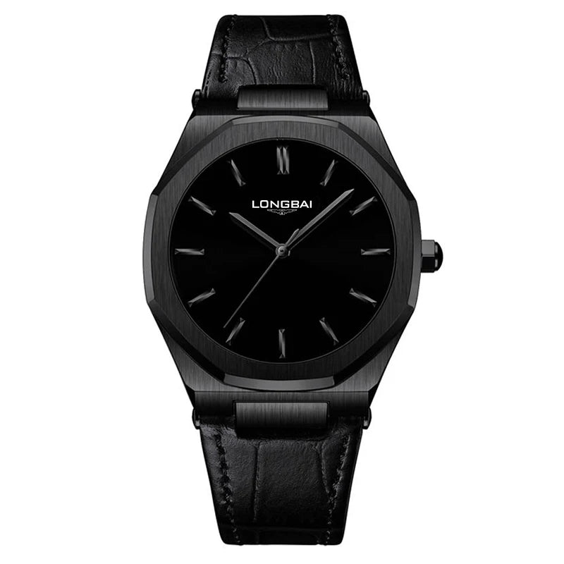 Đồng Hồ Nam Da Bát Giác Nhật Chống Nước Thời Trang