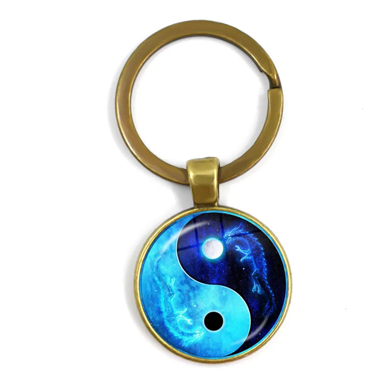 New Accessories Dragon Moon Yin Yang Tai Chi Time Gem Necklace European and American Sweaters Chain Necklace - Daisan Mart
