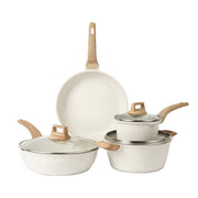 Bộ Nồi Chống Dính 17 Món Tay Gỗ Nắp Kính Cao Cấp