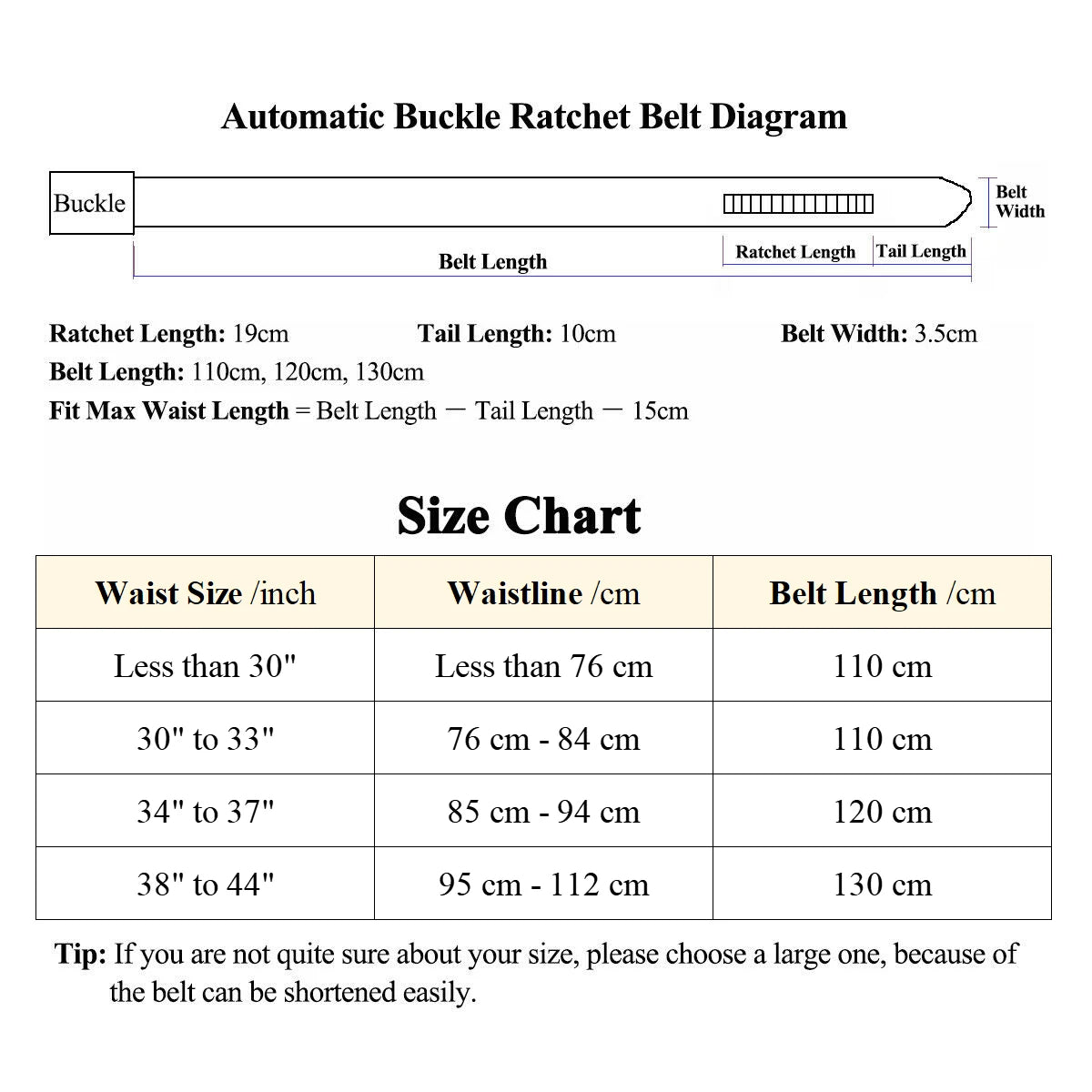 High quality black cowhide men's belt with automatic buckle 130cm