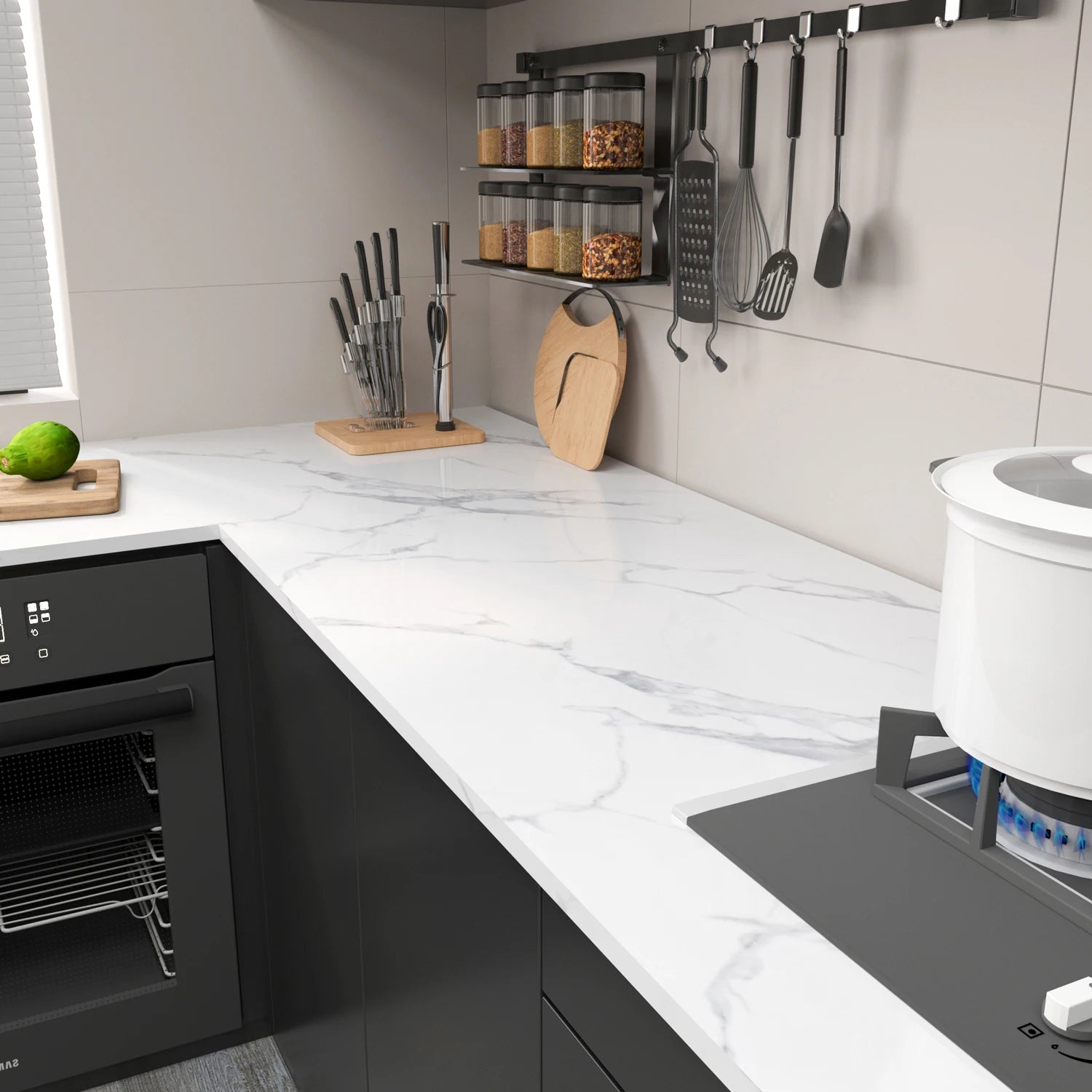 Jeedeson 5x0.6m Oil-Proof PVC Kitchen Countertop Decal