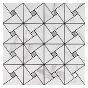 White square mosaic tiles irregular pattern easy to cut self adhesive peel off for wall decoration 
