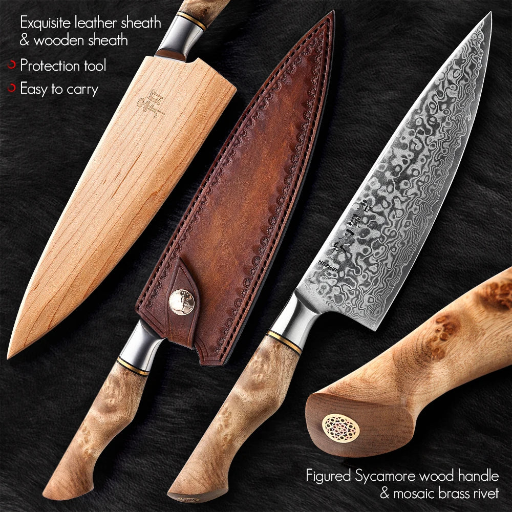 HEZHEN Kitchen Knife 67 Layers Damascus Steel Professional