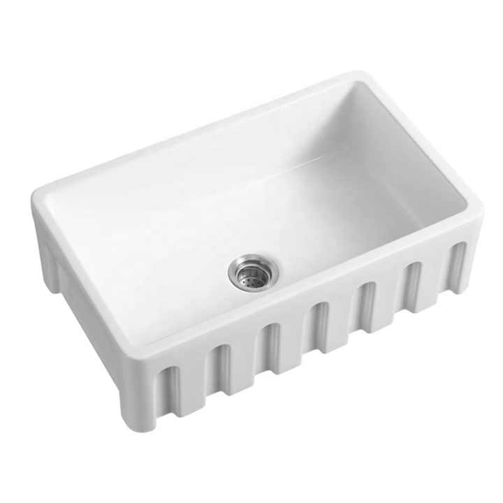 Farmhouse 33 Inch Large Single Bowl Ceramic Sink in White Available in USA 