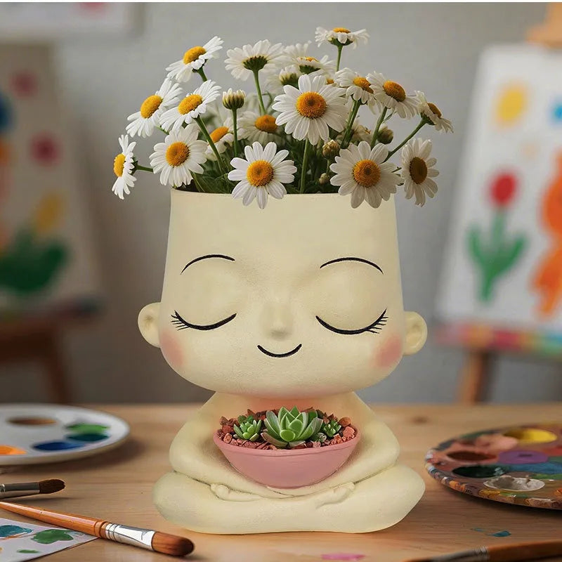 Chậu Hoa Nghệ Thuật Cô Gái Ngủ Bắc Âu Độc Đáo