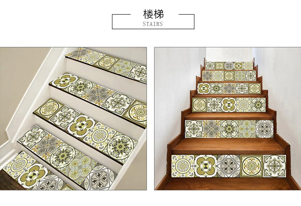 10/15/20/30cm Purple Retro Strip Tiles Wall Sticker Kitchen Stairs Tile Decoration Wallpaper Peel &amp; Stick Waterproof Art Mural