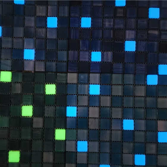 Wholesale Glow in the Dark Tiles Glowing Glass Mosaic Tiles for Swimming Pool 